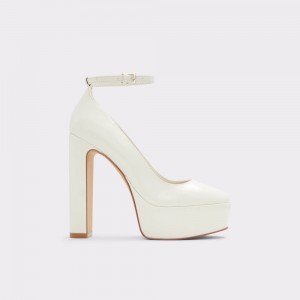 Dámské Blokové Podpatky Aldo Fonda Ankle strap heeled shoe - Flatform Bílé | 62047WTIQ