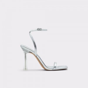 Dámské Blokové Podpatky Aldo Vivanti Ankle strap heeled sandal Stříbrné | 45068UVIY