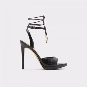 Dámské Boty Na Platformy Aldo Docilla Strappy heeled sandal - Stiletto platform Černé | 13489AJTQ