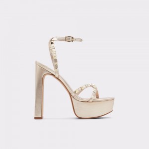 Dámské Boty Na Platformy Aldo Geegully Ankle strap heeled sandal - Plateforme Zlaté | 74520DWNU