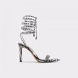 Dámské Perfect Pairings Aldo Strappy heeled sandal - Stiletto heel Černé Bílé | 94736CQOE