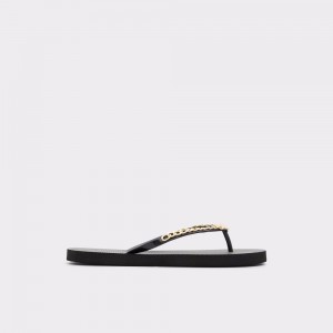 Dámské Sandály Aldo Enaldar Flat sandal Černé Zlaté | 53401IORJ