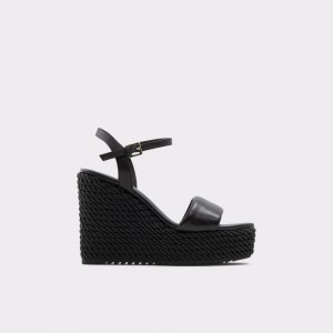 Dámské Sandály Aldo Jeigh Wedge sandal - Wedge heel Černé | 05283RFXU