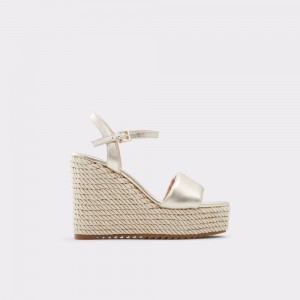 Dámské Sandály Aldo Jeigh Wedge sandal - Wedge heel Champagne | 56379NDPG