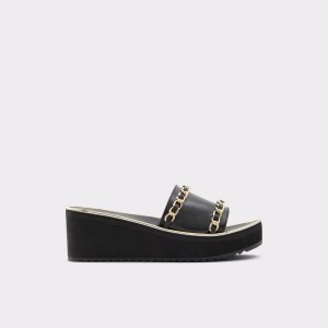 Dámské Sandály Aldo Kaerratlan Slide sandal - Wedge heel Černé | 07385SBRV