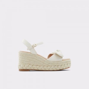 Dámské Sandály Aldo Macrama Wedge sandal - Wedge heel Bílé | 95638QJCN