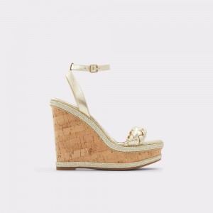 Dámské Sandály Aldo Saluth Wedge sandal - Wedge heel Champagne | 76409AJWU