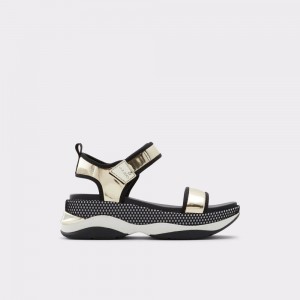 Dámské Sandály Aldo Talenagyn Wedge sandal Černé Zlaté | 41730TYZF