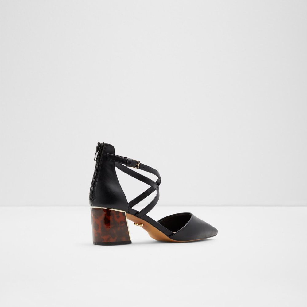 Dámské Blokové Podpatky Aldo Grarwen Ankle strap heeled shoe Černé | 74231ZSLO