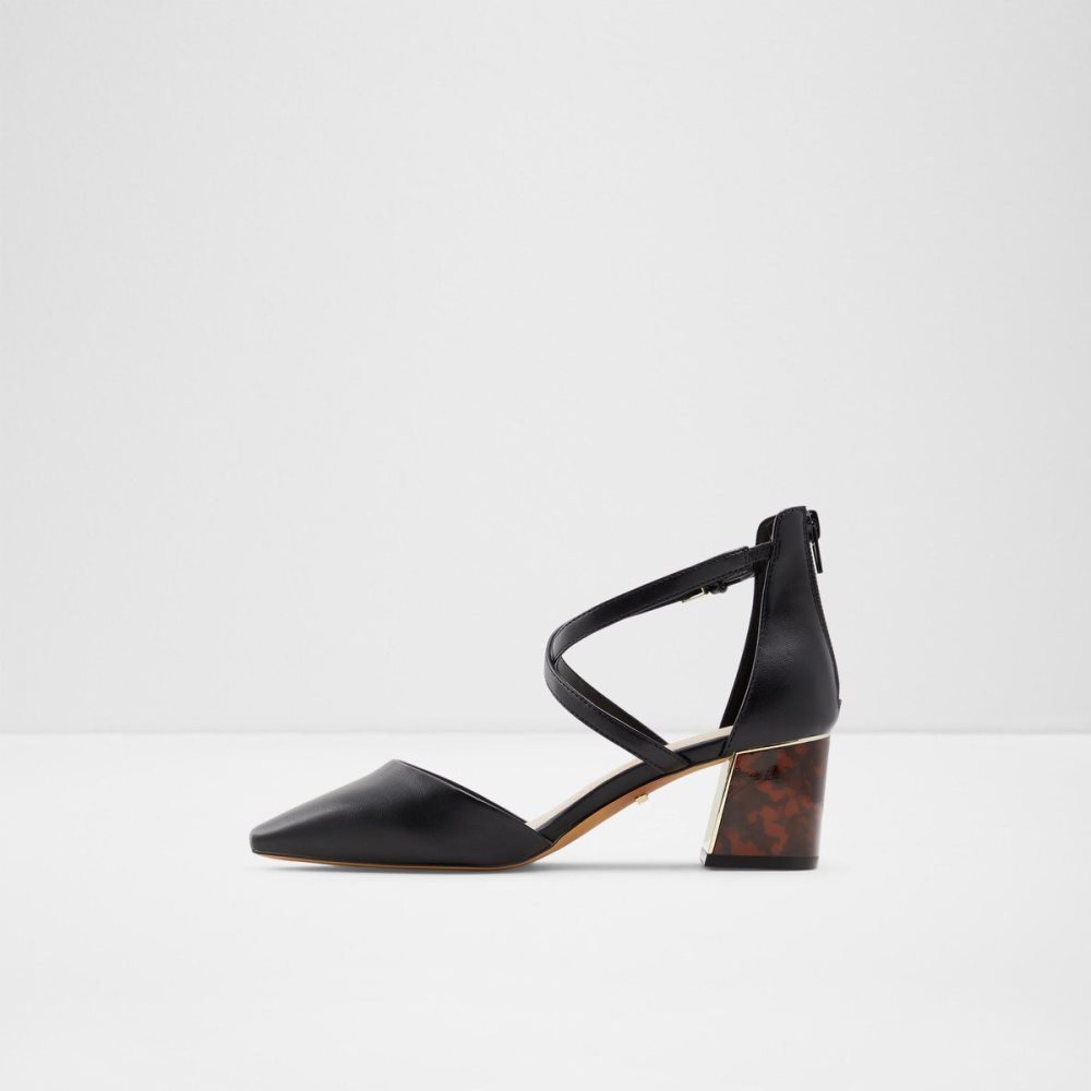 Dámské Blokové Podpatky Aldo Grarwen Ankle strap heeled shoe Černé | 74231ZSLO