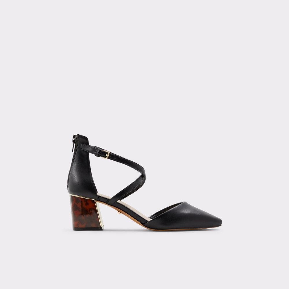 Dámské Blokové Podpatky Aldo Grarwen Ankle strap heeled shoe Černé | 74231ZSLO