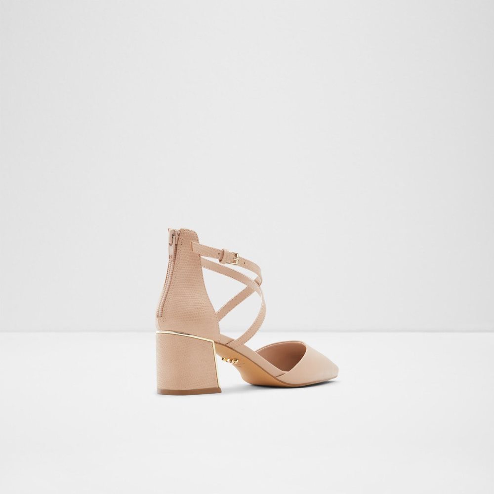 Dámské Blokové Podpatky Aldo Grarwen Ankle strap heeled shoe Béžový | 82306JYIR