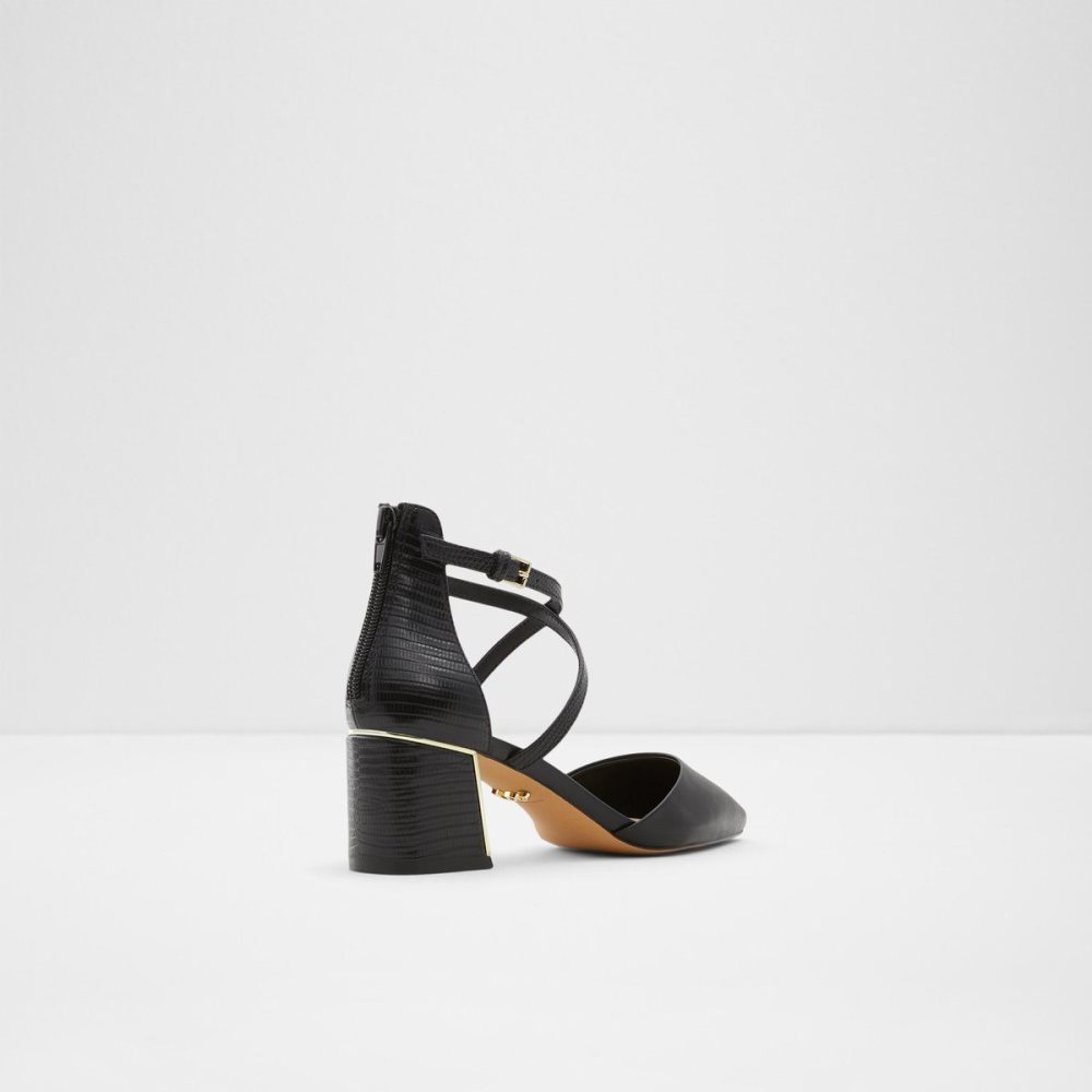 Dámské Blokové Podpatky Aldo Grarwen Ankle strap heeled shoe Černé | 89627GMDQ