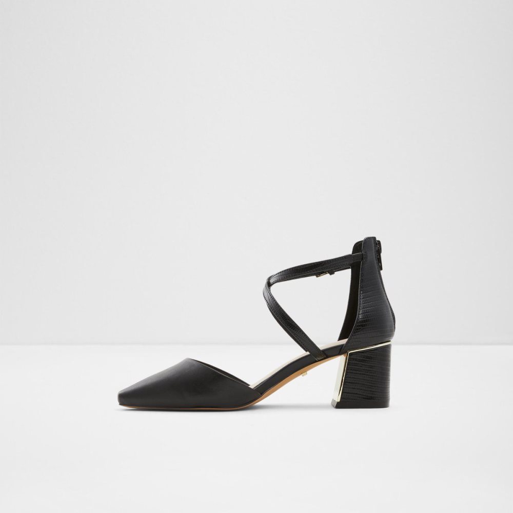 Dámské Blokové Podpatky Aldo Grarwen Ankle strap heeled shoe Černé | 89627GMDQ