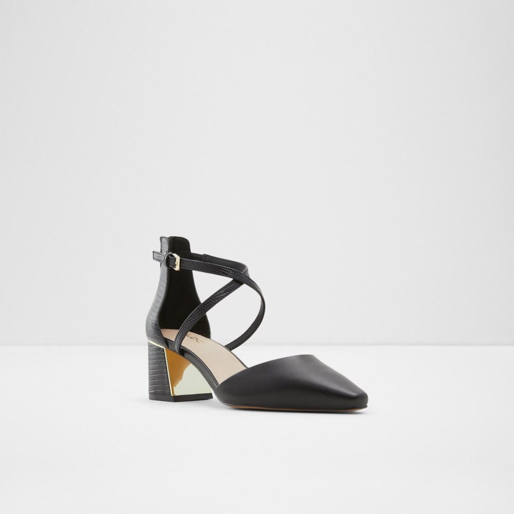 Dámské Blokové Podpatky Aldo Grarwen Ankle strap heeled shoe Černé | 89627GMDQ