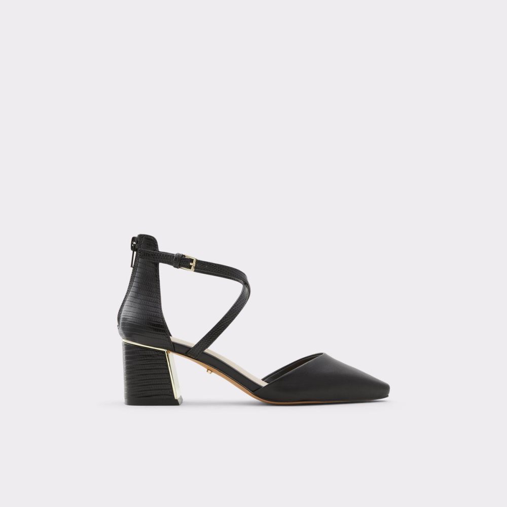 Dámské Blokové Podpatky Aldo Grarwen Ankle strap heeled shoe Černé | 89627GMDQ