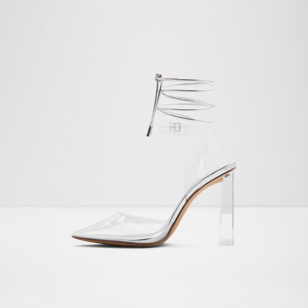 Dámské Blokové Podpatky Aldo Tilah Strappy heeled shoe Stříbrné | 56418ORXP