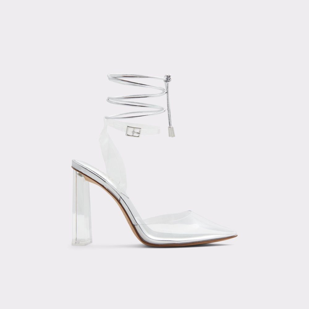 Dámské Blokové Podpatky Aldo Tilah Strappy heeled shoe Stříbrné | 56418ORXP