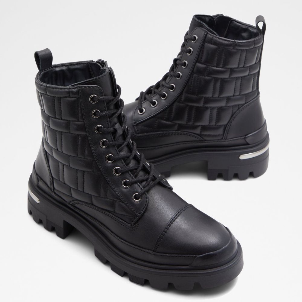 Dámské Bojové boty Aldo Quilt Combat boots - Lug sole Černé | 40893AVGW