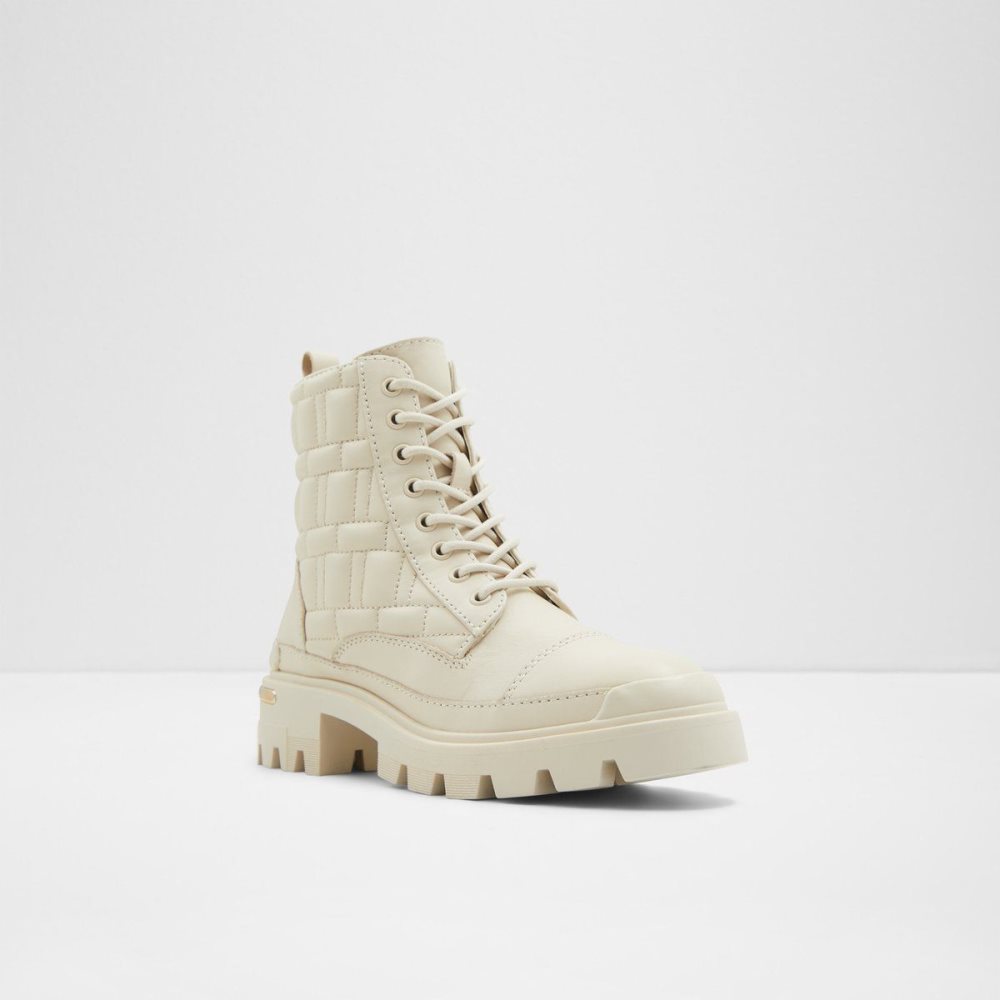 Dámské Bojové boty Aldo Quilt Combat boots - Lug sole Bílé | 86049MTOV