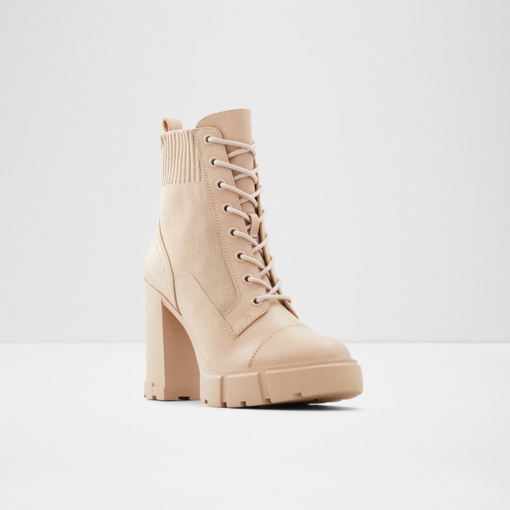 Dámské Bojové boty Aldo Rebel Combat ankle boot - Lug sole Béžový | 73965LROG