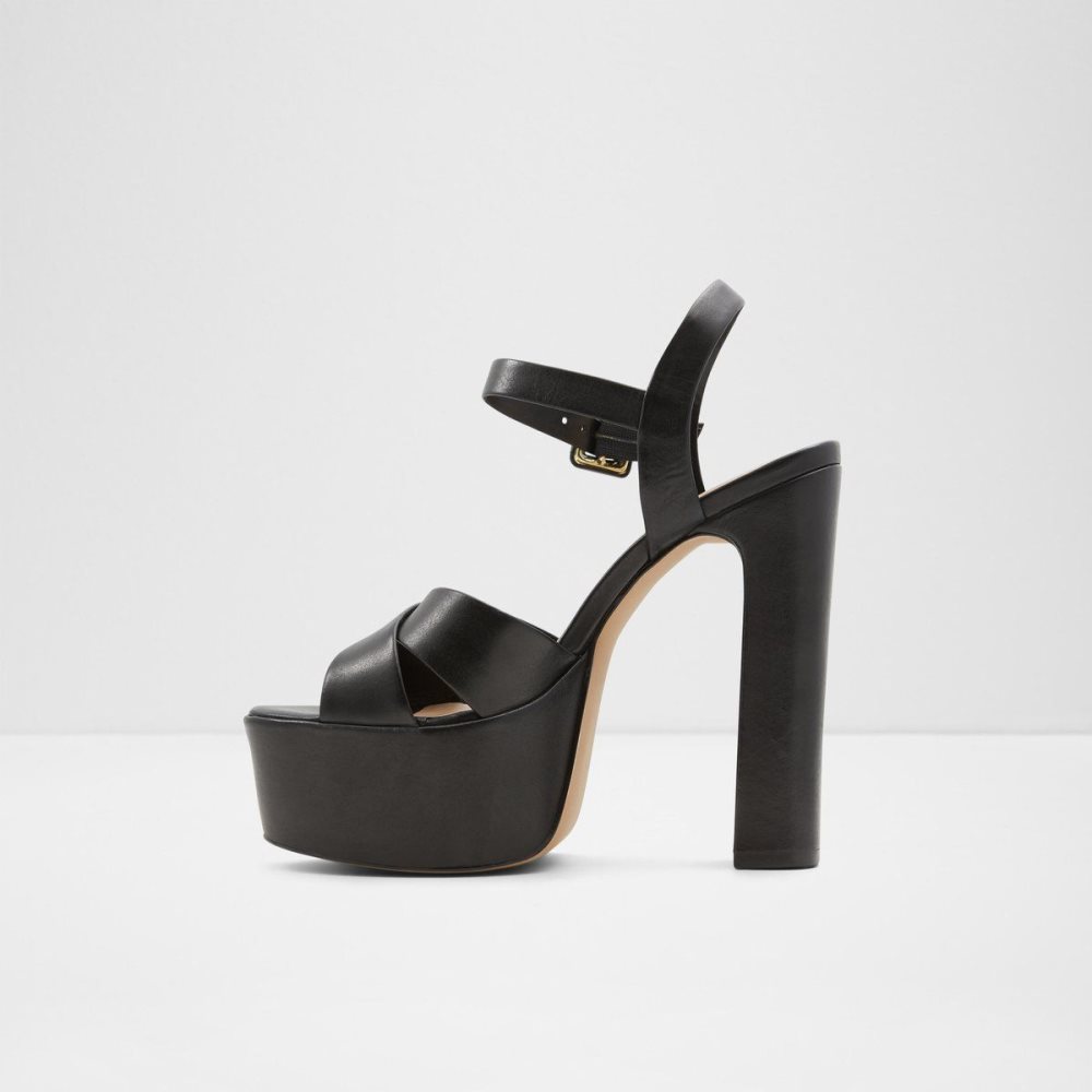 Dámské Boty Na Platformy Aldo Camelia Ankle strap heeled sandal - Plateforme Černé | 37528QLDJ