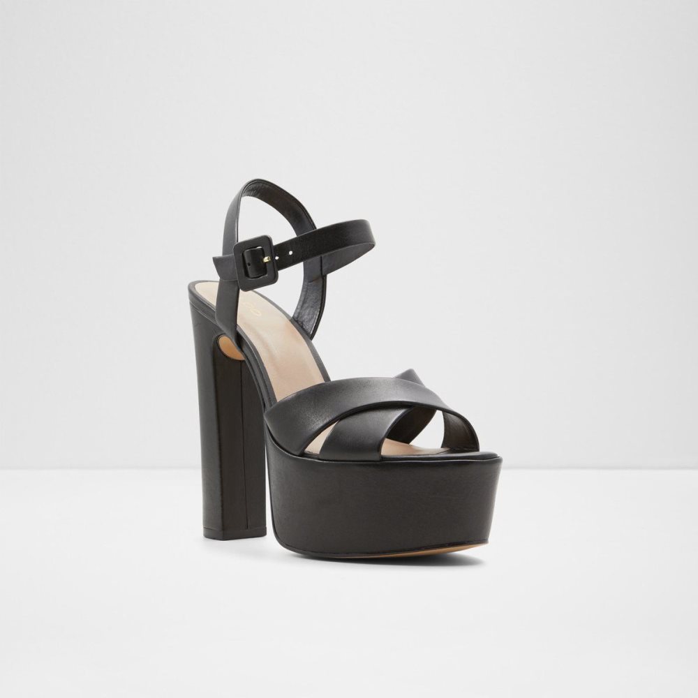 Dámské Boty Na Platformy Aldo Camelia Ankle strap heeled sandal - Plateforme Černé | 37528QLDJ