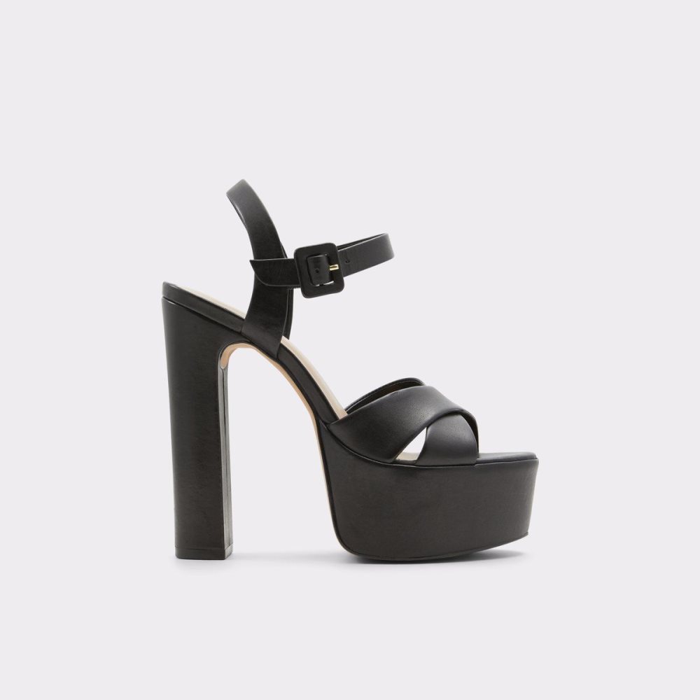 Dámské Boty Na Platformy Aldo Camelia Ankle strap heeled sandal - Plateforme Černé | 37528QLDJ