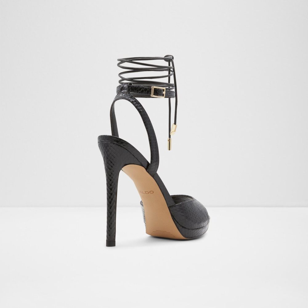 Dámské Boty Na Platformy Aldo Docilla Strappy heeled sandal - Stiletto platform Černé | 13489AJTQ