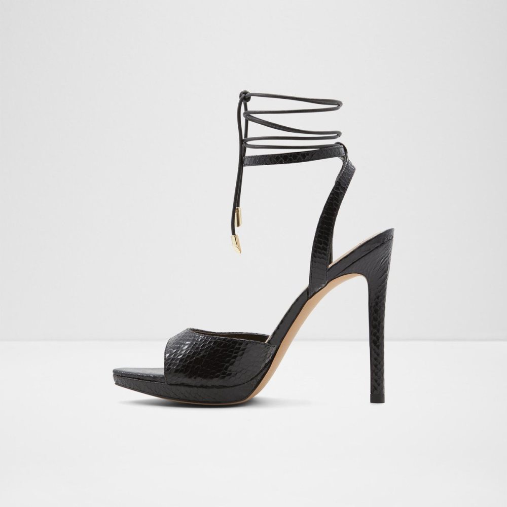 Dámské Boty Na Platformy Aldo Docilla Strappy heeled sandal - Stiletto platform Černé | 13489AJTQ