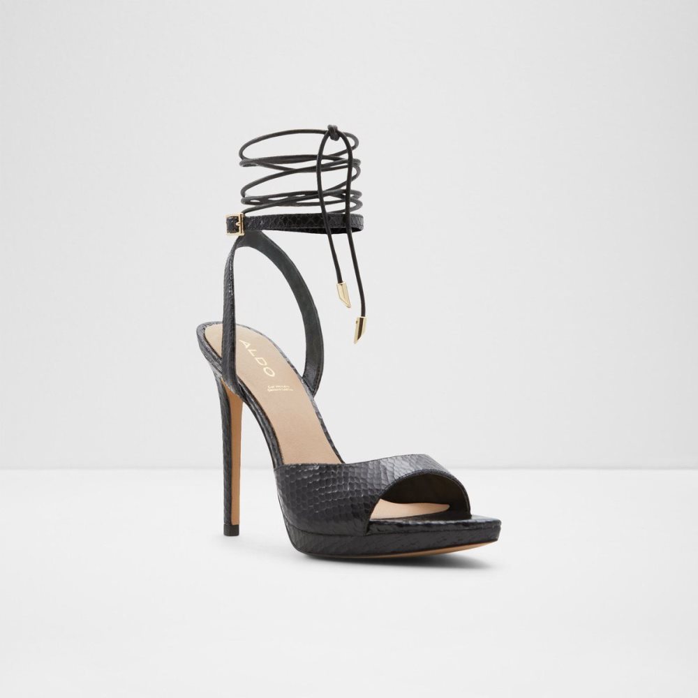 Dámské Boty Na Platformy Aldo Docilla Strappy heeled sandal - Stiletto platform Černé | 13489AJTQ