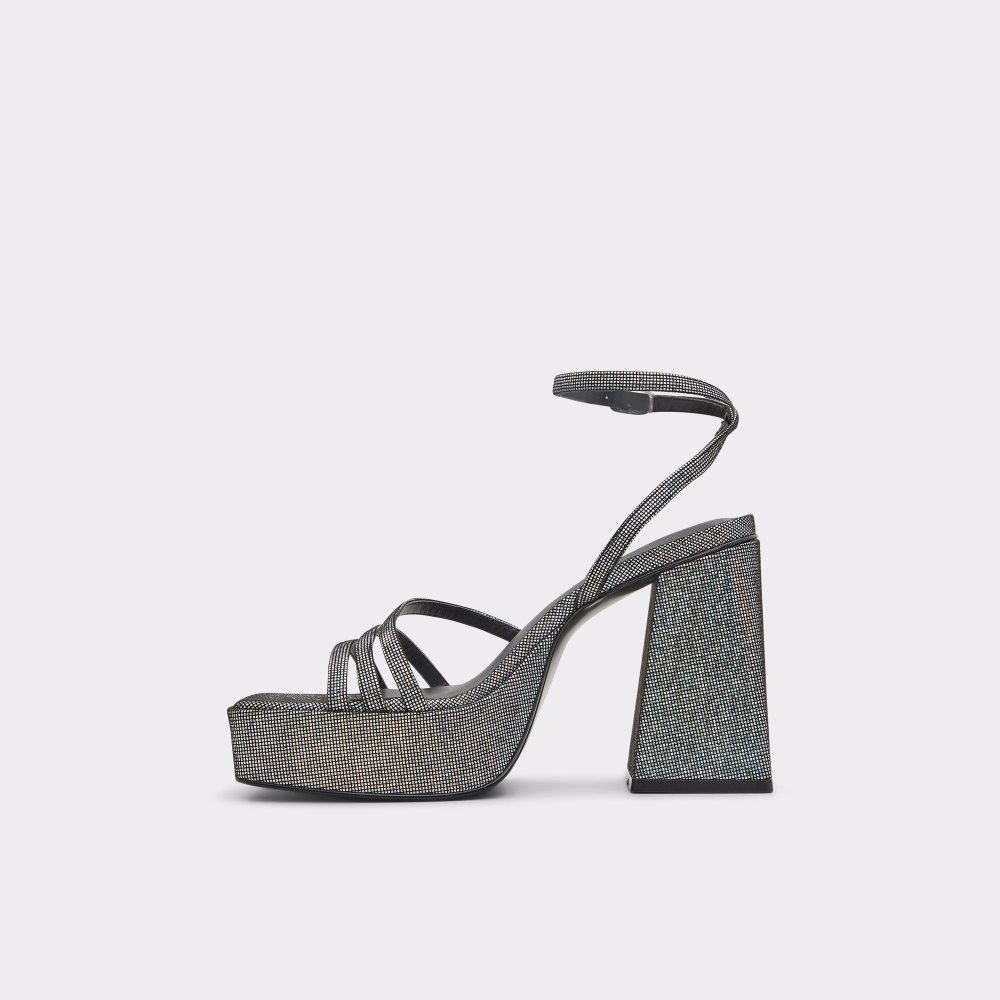 Dámské Boty Na Platformy Aldo Landabriver Strappy heeled sandal - Flatform Stříbrné | 76120JXSF