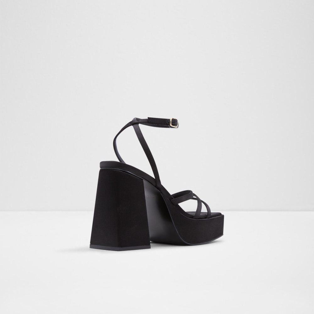 Dámské Boty Na Platformy Aldo Landabriver Strappy heeled sandal - Plateforme Černé | 94126ESPQ