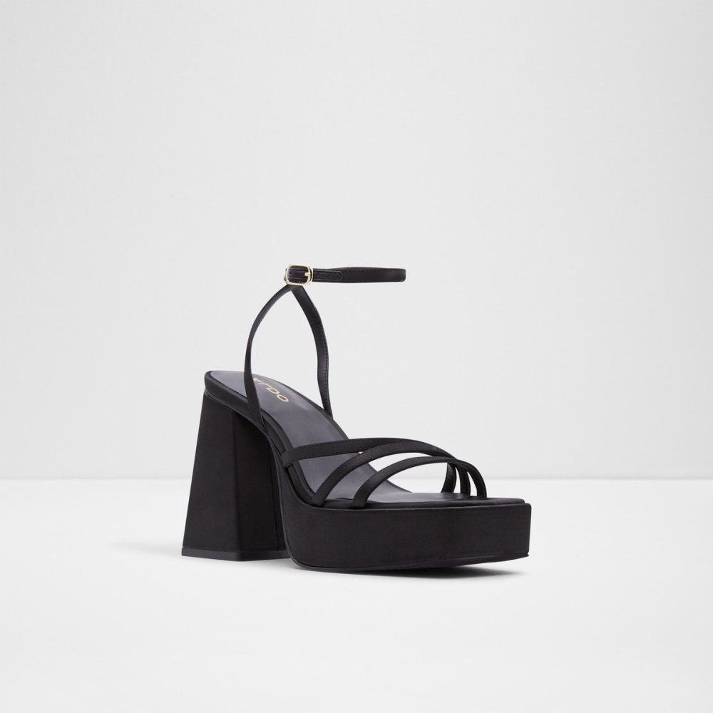 Dámské Boty Na Platformy Aldo Landabriver Strappy heeled sandal - Plateforme Černé | 94126ESPQ