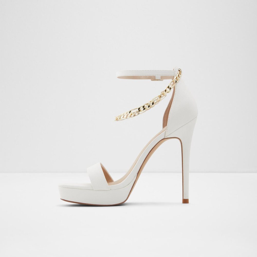 Dámské Boty Na Platformy Aldo Scarlettchain Heeled sandal - Stiletto heel Bílé | 83724SFCK