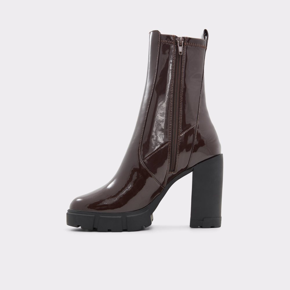 Dámské Kotníkové Boty Aldo Ilanna Ankle boot - Lug sole Tmavě Hnědé | 27601UYRK