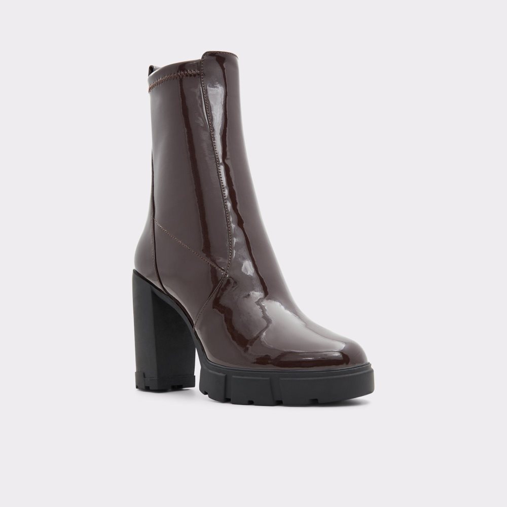 Dámské Kotníkové Boty Aldo Ilanna Ankle boot - Lug sole Tmavě Hnědé | 27601UYRK