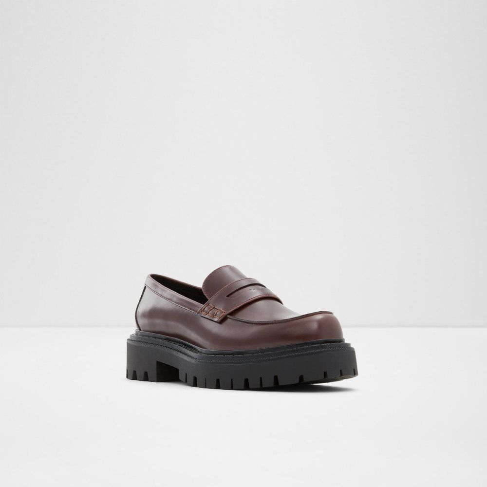 Dámské Loafers Aldo Bigstrut Loafer - Lug sole Tmavě Hnědé | 61045XDUO