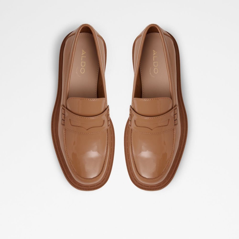 Dámské Loafers Aldo Bigstrut Loafer - Lug sole Tmavě Béžový | 63720VXGQ