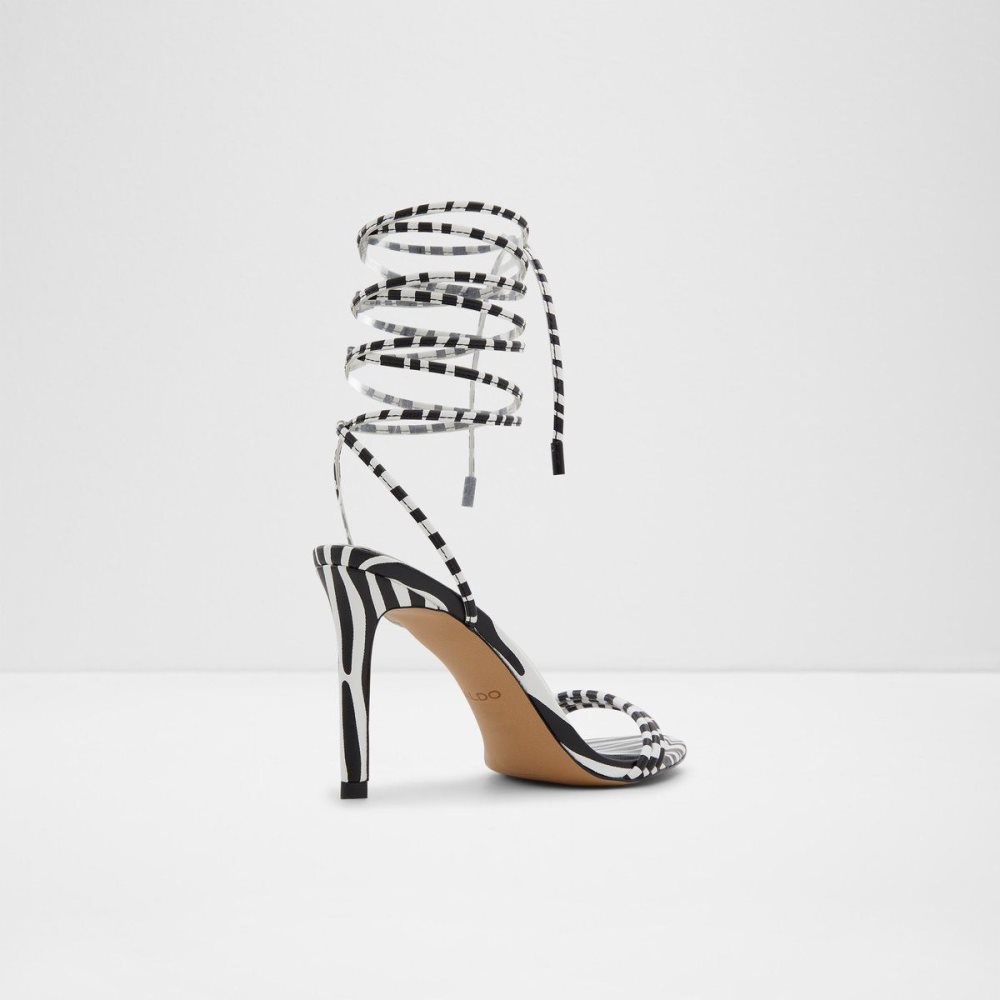 Dámské Perfect Pairings Aldo Strappy heeled sandal - Stiletto heel Černé Bílé | 94736CQOE