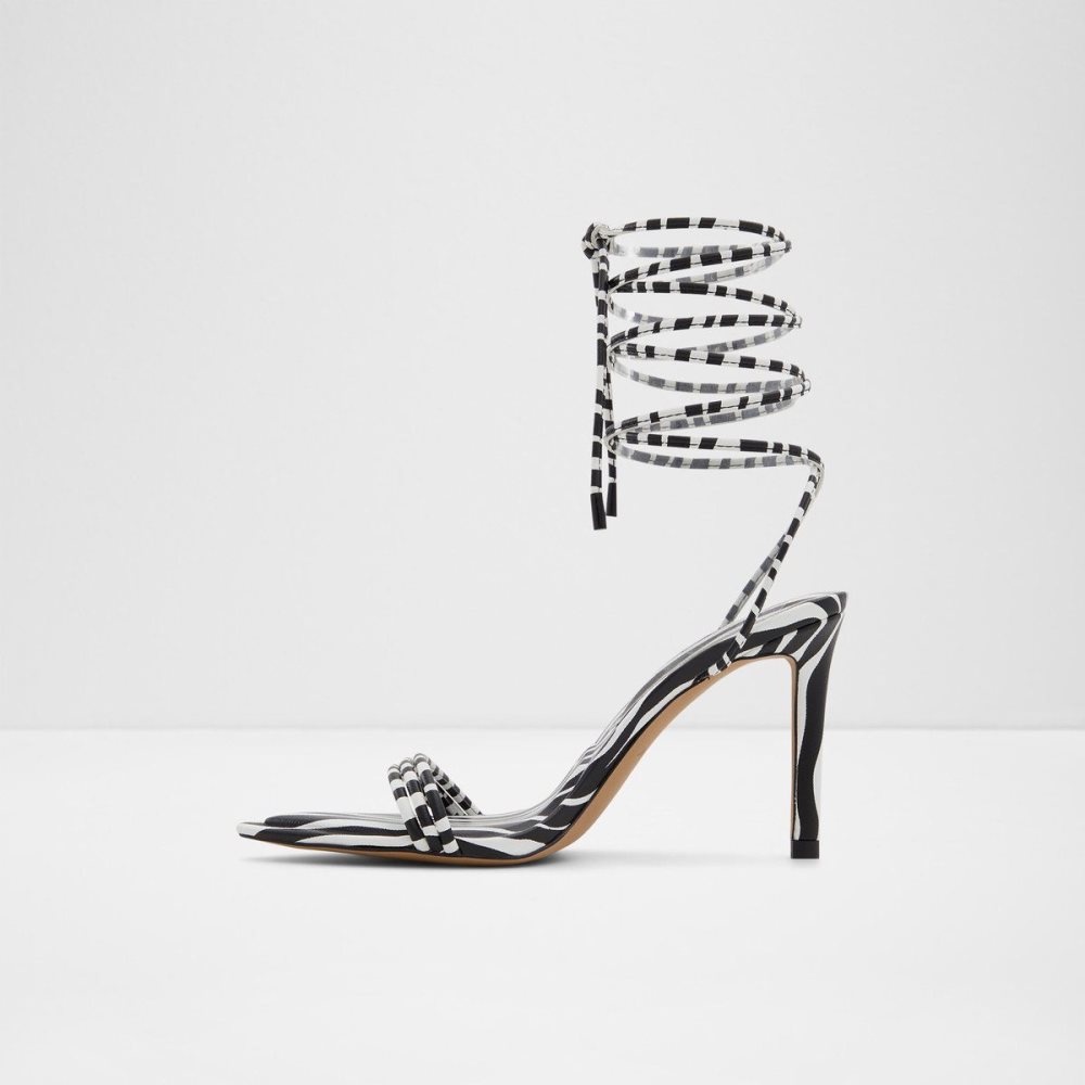 Dámské Perfect Pairings Aldo Strappy heeled sandal - Stiletto heel Černé Bílé | 94736CQOE