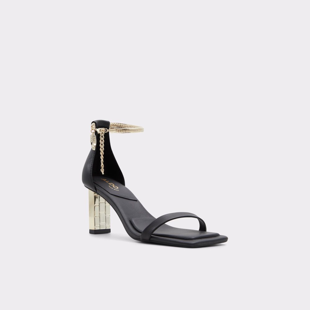 Dámské Podpatky Aldo Dore Ankle strap heeled sandal Černé | 40962DHQM