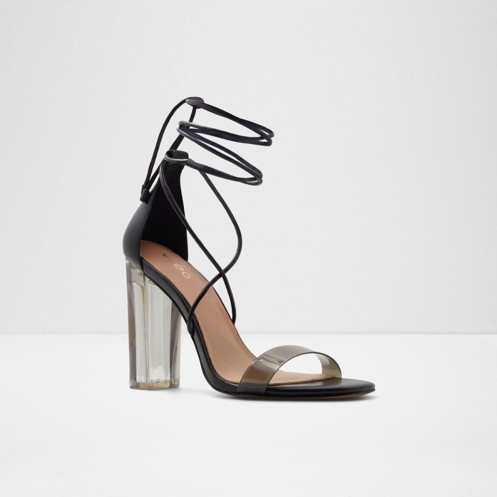 Dámské Podpatky Aldo Onardonia Strappy heeled sandal Černé | 98234QYVU