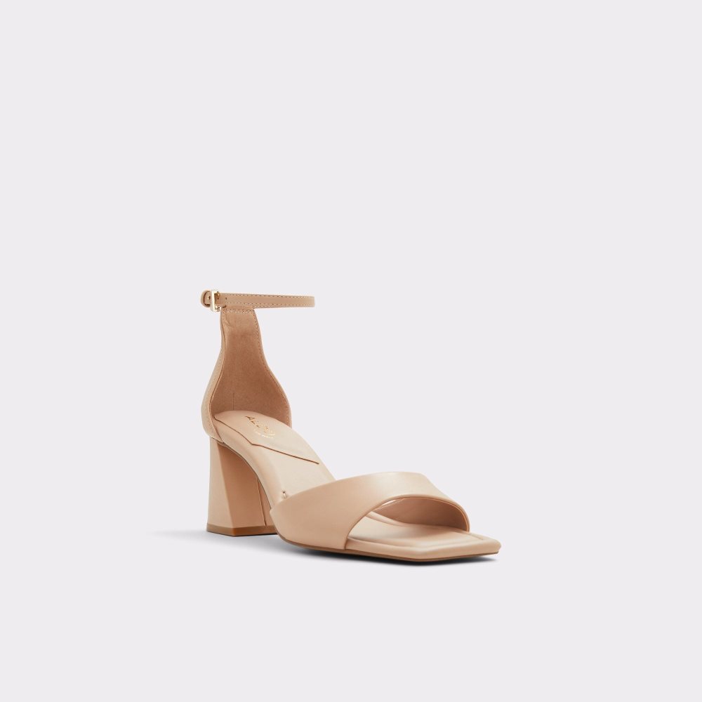 Dámské Podpatky Aldo Safdie Ankle strap heeled sandal Béžový | 40169VRNQ