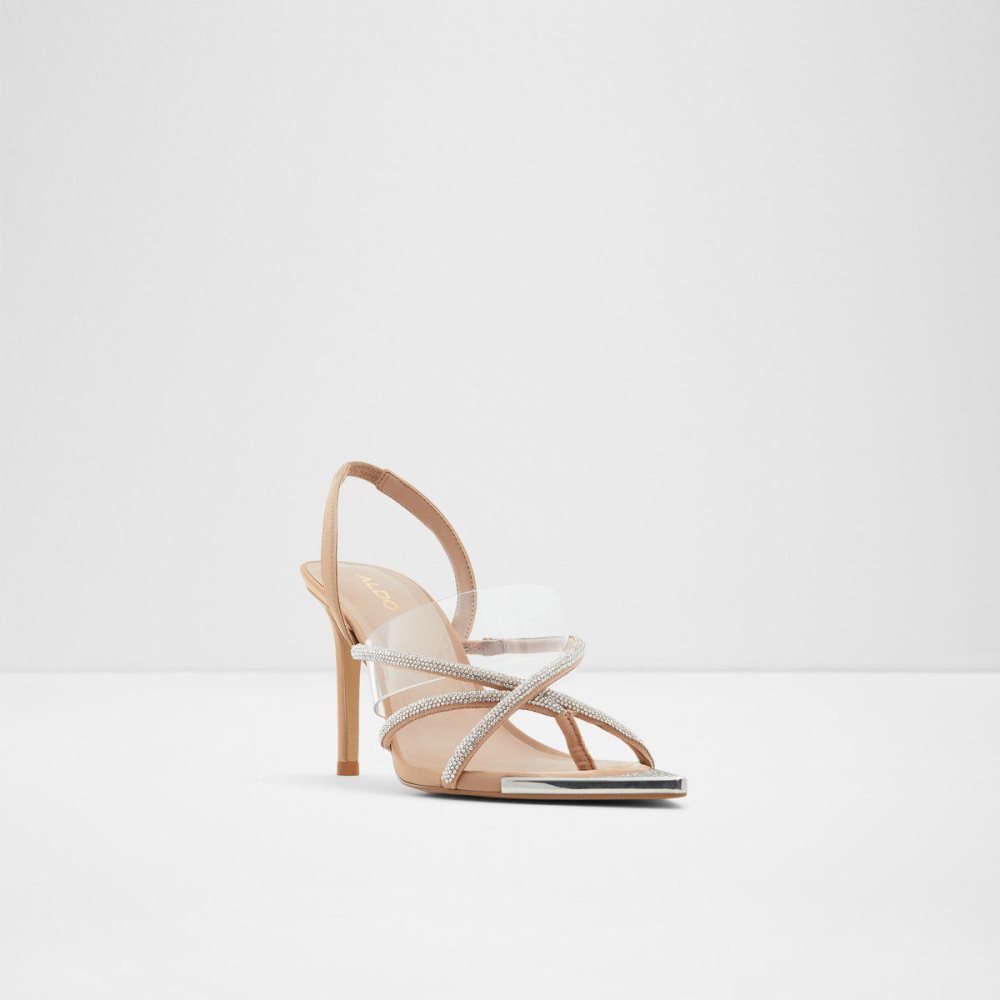 Dámské Sandály Aldo Aabelle Strappy high heel sandal - Stiletto heel Béžový | 05463FIVW