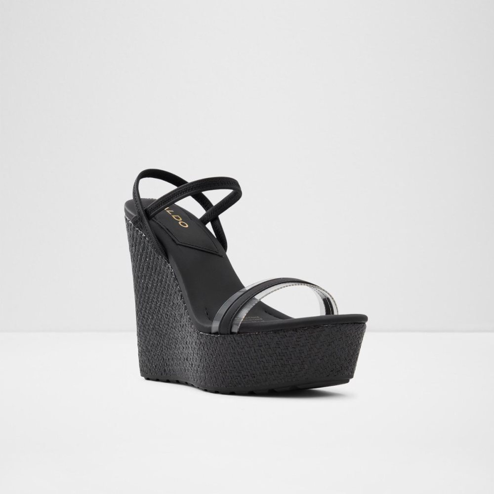 Dámské Sandály Aldo Bodish Wedge sandal - Wedge heel Černé | 16802RXOI