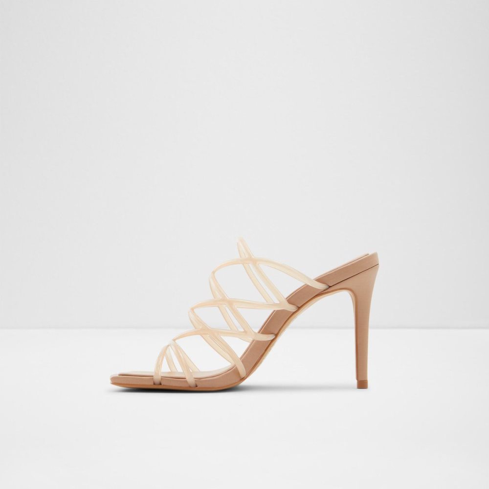 Dámské Sandály Aldo Brigette Strappy heeled sandal - Stiletto heel Béžový | 18374BMAC