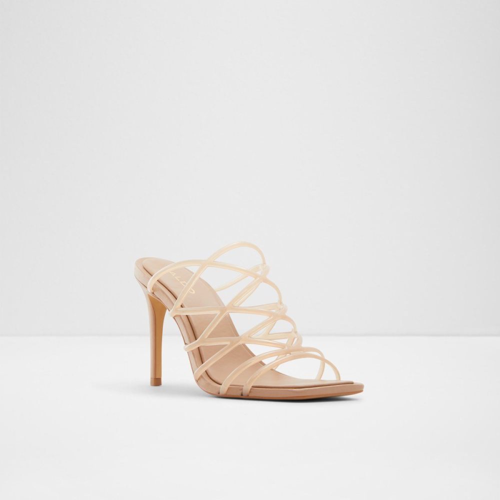 Dámské Sandály Aldo Brigette Strappy heeled sandal - Stiletto heel Béžový | 18374BMAC