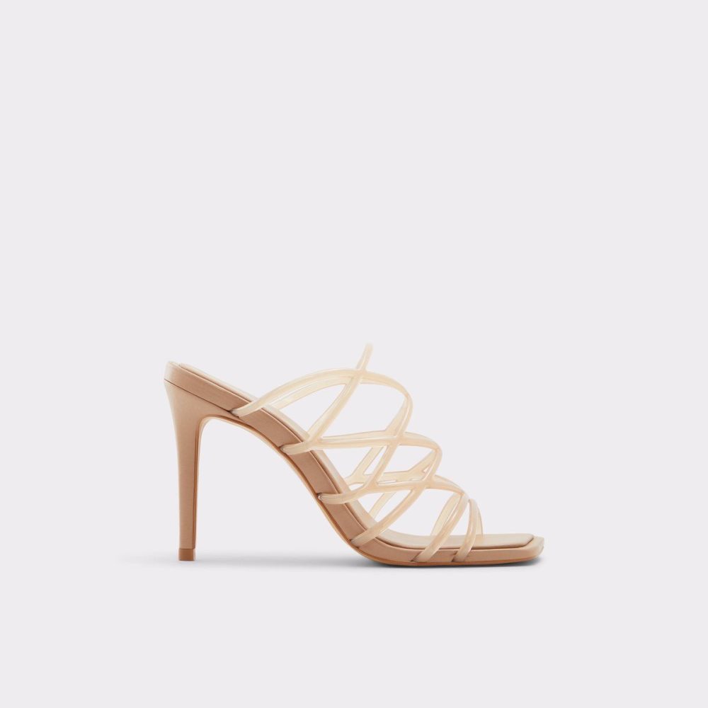 Dámské Sandály Aldo Brigette Strappy heeled sandal - Stiletto heel Béžový | 18374BMAC