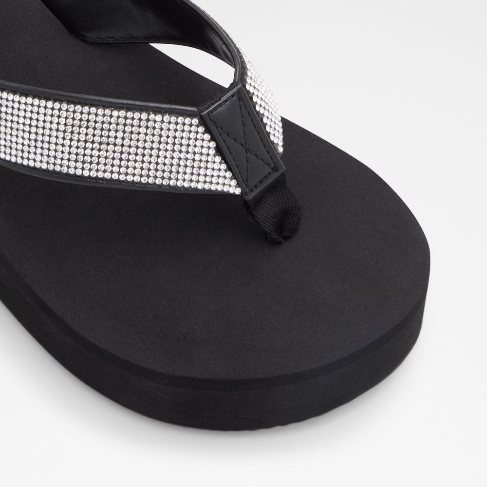 Dámské Sandály Aldo Chima Flip flops Černé Stříbrné | 82917FDXI